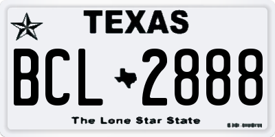 TX license plate BCL2888