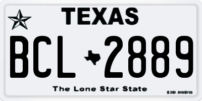 TX license plate BCL2889