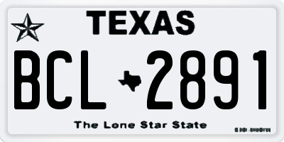 TX license plate BCL2891