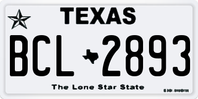 TX license plate BCL2893