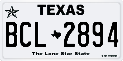 TX license plate BCL2894