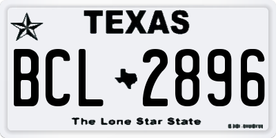 TX license plate BCL2896