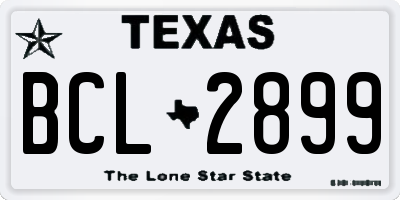 TX license plate BCL2899