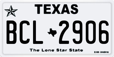 TX license plate BCL2906