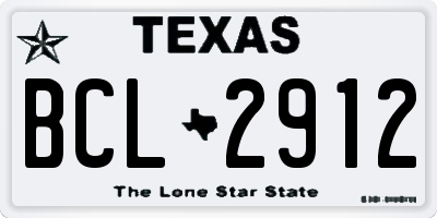 TX license plate BCL2912