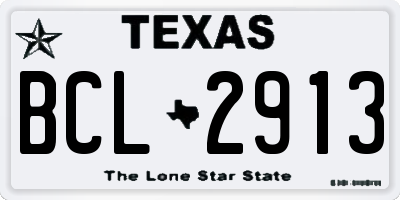 TX license plate BCL2913