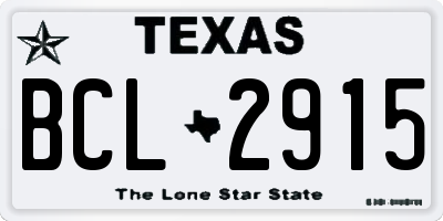TX license plate BCL2915