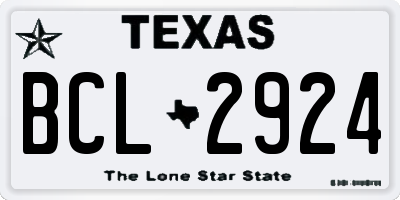 TX license plate BCL2924