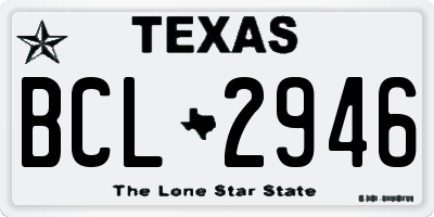 TX license plate BCL2946