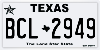 TX license plate BCL2949