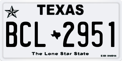 TX license plate BCL2951