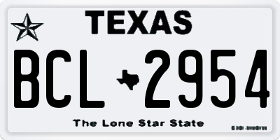 TX license plate BCL2954