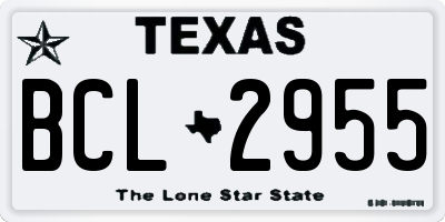 TX license plate BCL2955