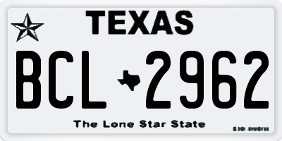 TX license plate BCL2962