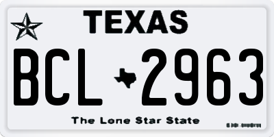 TX license plate BCL2963