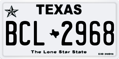 TX license plate BCL2968