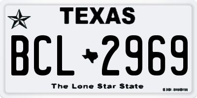 TX license plate BCL2969