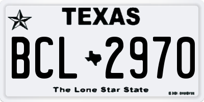 TX license plate BCL2970
