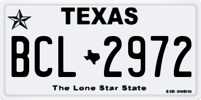 TX license plate BCL2972