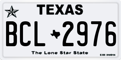 TX license plate BCL2976