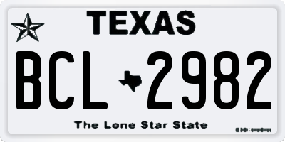 TX license plate BCL2982