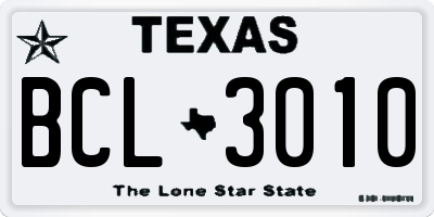 TX license plate BCL3010