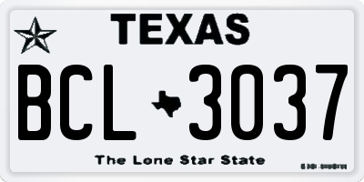 TX license plate BCL3037