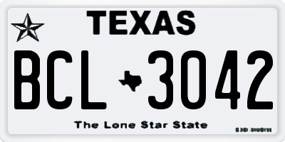 TX license plate BCL3042