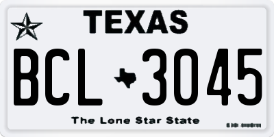 TX license plate BCL3045