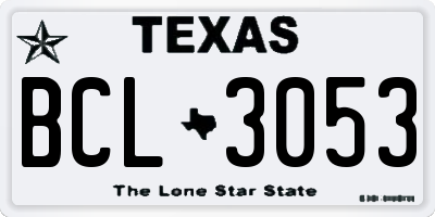 TX license plate BCL3053