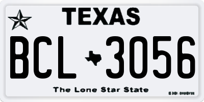 TX license plate BCL3056