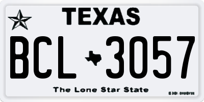 TX license plate BCL3057