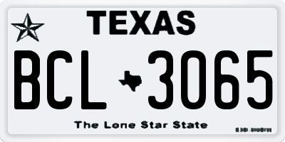 TX license plate BCL3065