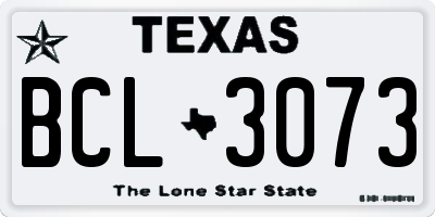 TX license plate BCL3073