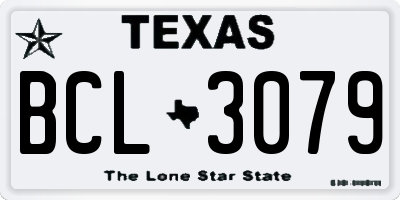 TX license plate BCL3079
