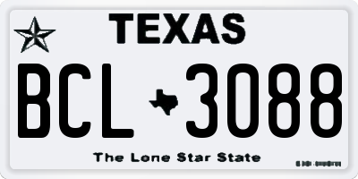 TX license plate BCL3088