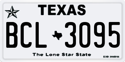 TX license plate BCL3095