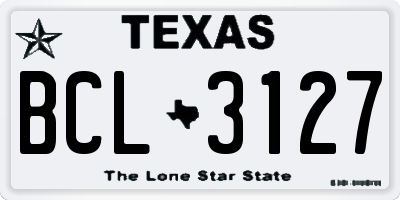 TX license plate BCL3127