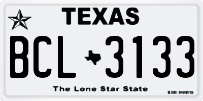 TX license plate BCL3133