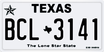 TX license plate BCL3141