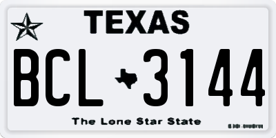 TX license plate BCL3144