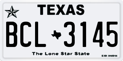 TX license plate BCL3145