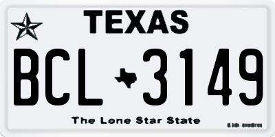 TX license plate BCL3149