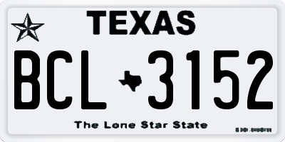 TX license plate BCL3152