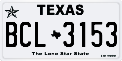 TX license plate BCL3153
