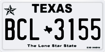 TX license plate BCL3155