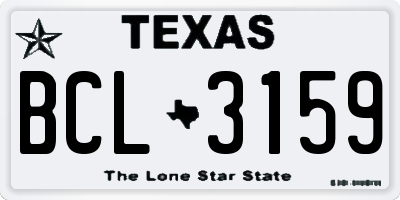 TX license plate BCL3159