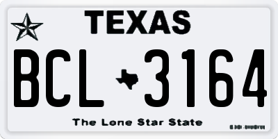 TX license plate BCL3164