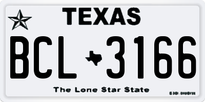 TX license plate BCL3166