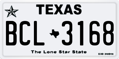 TX license plate BCL3168